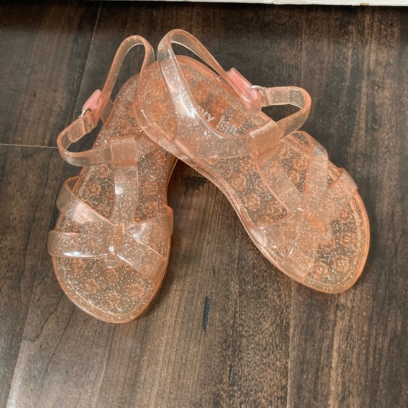 Old Navy Toddler Girl Peach Coloured Sparkle Jelly Sandals - Picture 2 of 7